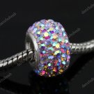 TRUE SILVER AB VIOLET SWAROVSKI CRYSTAL EUROPEAN BEAD