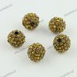 10X GOLDEN CRYSTAL DISCO BALL SPACER LOOSE BEADS JEWELRY FINDINGS 10MM