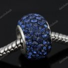 925 SILVER MIDNIGHTBLUE SWAROVSKI CRYSTAL EUROPEAN BEAD