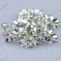 50X CLEAR CRYSTAL SILVER SPACER LOOSE BEADS JEWELRY FINDINGS WHOLESALE LOT 10MM