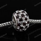SWAROVSKI CRYSTAL TRUE 925 SILVER EUROPEAN CHARM BEAD CLEAR & DEEP RED
