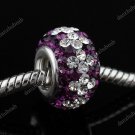 SWAROVSKI CRYSTAL QUATREFOIL TRUE SILVER EUROPEAN BEAD