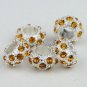 5X GOLDEN CRYSTAL SILVER SPACER BIG HOLE CHARM BEADS