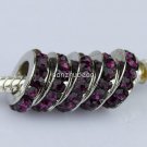 50PCS DEEP PURPLE CRYSTAL 5MM HOLE EUROPEAN CHARM BEADS FINDINGS WHOLESALE