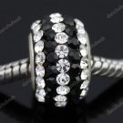 TRUE 925 SILVER BLACK SWAROVSKI CRYSTAL LINE CHARM BEAD