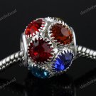 5X MULTICOLOR CRYSTAL SPACER ROUND LOOSE BEADS FINDINGS FIT BRACELET