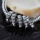 10X CLEAR CRYSTAL SPACER CHARM LOOSE BEADS JEWELRY FINDINGS FIT BRACELET 8MM