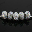 10X CLEAR AB CRYSTAL RESIN EUROPEAN CHARM BEADS FINDINGS