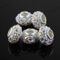 10X CLEAR AB CRYSTAL RESIN EUROPEAN CHARM BEADS FINDINGS