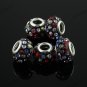 10X MULTICOLOR CRYSTAL RESIN EUROPEAN BIG HOLE CHARM BEADS FINDINGS