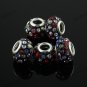 10X MULTICOLOR CRYSTAL RESIN EUROPEAN BIG HOLE CHARM BEADS FINDINGS