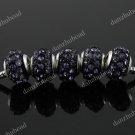 10PCS VIOLET CRYSTAL RESIN EUROPEAN BIG HOLE CHARM BEADS FINDINGS