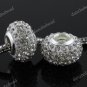 5X CLEAR CRYSTAL BIG HOLE RESIN EUROPEAN WHITE CHARM BEAD FINDINGS