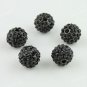 100X BLACK CRYSTAL DISCO BALL SPACER LOOSE BEADS FINDINGS WHOLESALE 10MM