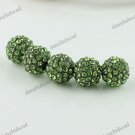 100X LIGHT GREEN CRYSTAL DISCO BALL SPACER LOOSE BEADS WHOLESALE FINDINGS 10MM