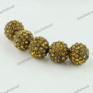 100X GOLDEN CRYSTAL DISCO BALL SPACER LOOSE BEADS JEWELRY WHOLESALE FINDING 10MM