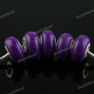 200X WHOLESALE AMETHY POLYMER CLAY EUROPEAN CHARM BEADS FINDINGS FIT BRACELET