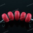 200X WHOLESALE ROSE POLYMER CLAY EUROPEAN CHARM BEADS FINDINGS FIT BRACELET