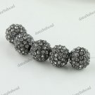50X GRAY CRYSTAL DISCO BALL SPACER LOOSE BEADS JEWELRY FINDINGS WHOLESALE 10MM