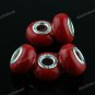 200X WHOLESALE RED POLYMER CLAY EUROPEAN CHARM BEADS FINDINGS FIT BRACELET