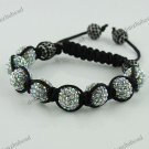 ADJUSTABLE MACRAME COLORFUL CRYSTAL DISCO BALL FASHIONABLE EUROPEAN BRACELET