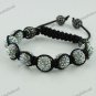 ADJUSTABLE MACRAME COLORFUL CRYSTAL DISCO BALL FASHIONABLE EUROPEAN BRACELET