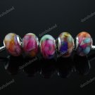 100X MULTICOLOR SHELL RESIN CHARM EUROPEAN BEADS JEWELRY FINDINGS WHOLESALE LOTS
