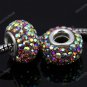 LIGHT GOLDEN AB SWAROVSKI CRYSTAL SILVER EUROPEAN BEAD