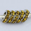 20PCS LIGHT GOLDEN CRYSTAL 5MM HOLE EUROPEAN CHARM BEADS FINDINGS