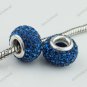 TRUE SILVER DEEP BLUE SWAROVSKI CRYSTAL EUROPEAN BEAD