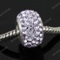 TRUE 925 SILVER VIOLET SWAROVSKI CRYSTAL EUROPEAN BEAD