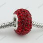 TRUE SILVER RED SWAROVSKI CRYSTAL EUROPEAN CHARM BEAD
