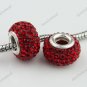 TRUE SILVER RED SWAROVSKI CRYSTAL EUROPEAN CHARM BEAD
