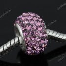 925 SILVER LIGHT PURPLE SWAROVSKI CRYSTAL EUROPEAN BEAD
