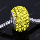 TRUE 925 SILVER YELLOW SWAROVSKI CRYSTAL EUROPEAN BEAD