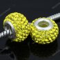 TRUE 925 SILVER YELLOW SWAROVSKI CRYSTAL EUROPEAN BEAD