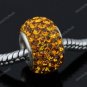 TRUE 925 SILVER GOLDEN SWAROVSKI CRYSTAL EUROPEAN BEAD