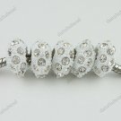 100X CLEAR CRYSTAL RESIN EUROPEAN CHARM BEADS FINDINGS WHOLESALE LOTS