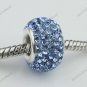 TRUE SILVER LIGHT BLUE SWAROVSKI CRYSTAL EUROPEAN BEAD