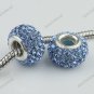 TRUE SILVER LIGHT BLUE SWAROVSKI CRYSTAL EUROPEAN BEAD