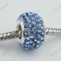 TRUE SILVER LIGHT BLUE SWAROVSKI CRYSTAL EUROPEAN BEAD