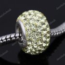 925 SILVER LIGHT YELLOW SWAROVSKI CRYSTAL BIG HOLE BEAD