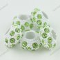 100X LIGHT GREEN CRYSTAL RESIN EUROPEAN CHARM BEADS FINDINGS WHOLESALE LOTS