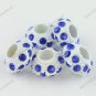 100X SAPPHIRE BLUE CRYSTAL RESIN EUROPEAN CHARM BEADS FINDINGS WHOLESALE LOTS