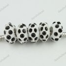 100X BLACK CRYSTAL RESIN EUROPEAN CHARM BEADS FINDINGS WHOLESALE LOT