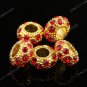 50X WHOLESALE RED CRYSTAL GOLD SPACER EUROPEAN CHARM BEADS FINDINGS