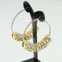 1 PAIR CLEAR AB CRYSTAL GOLDEN SPACER BEADS HOOP CIRCLE FASHION HOOK EARRINGS