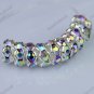 100X CLEAR AB CRYSTAL SILVER SPACER LOOSE BEADS FINDINGS WHOLESALE LOTS 8MM