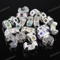 100X MIX CRYSTAL EUROPEAN SILVER STOPPER CHARM BEADS FINDINGS WHOLESALE LOTS