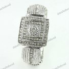CLEAR CRYSTAL SILVER FASHION CHARM BRACELET BANGLE 1PC